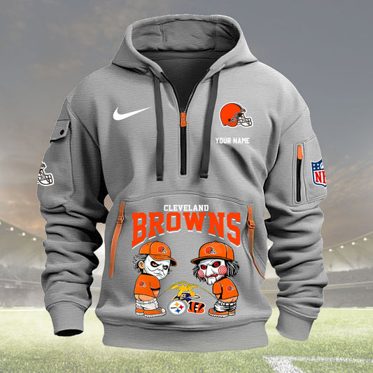 Cleveland Browns Personalized Quarter Zip Hoodie New Collection AZBTQZH000282
