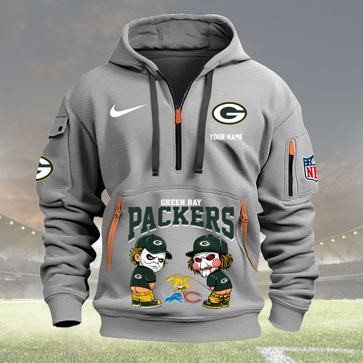 Green Bay Packers Personalized Quarter Zip Hoodie New Collection AZBTQZH000287