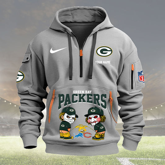 Green Bay Packers Personalized Quarter Zip Hoodie New Collection AZBTQZH000287