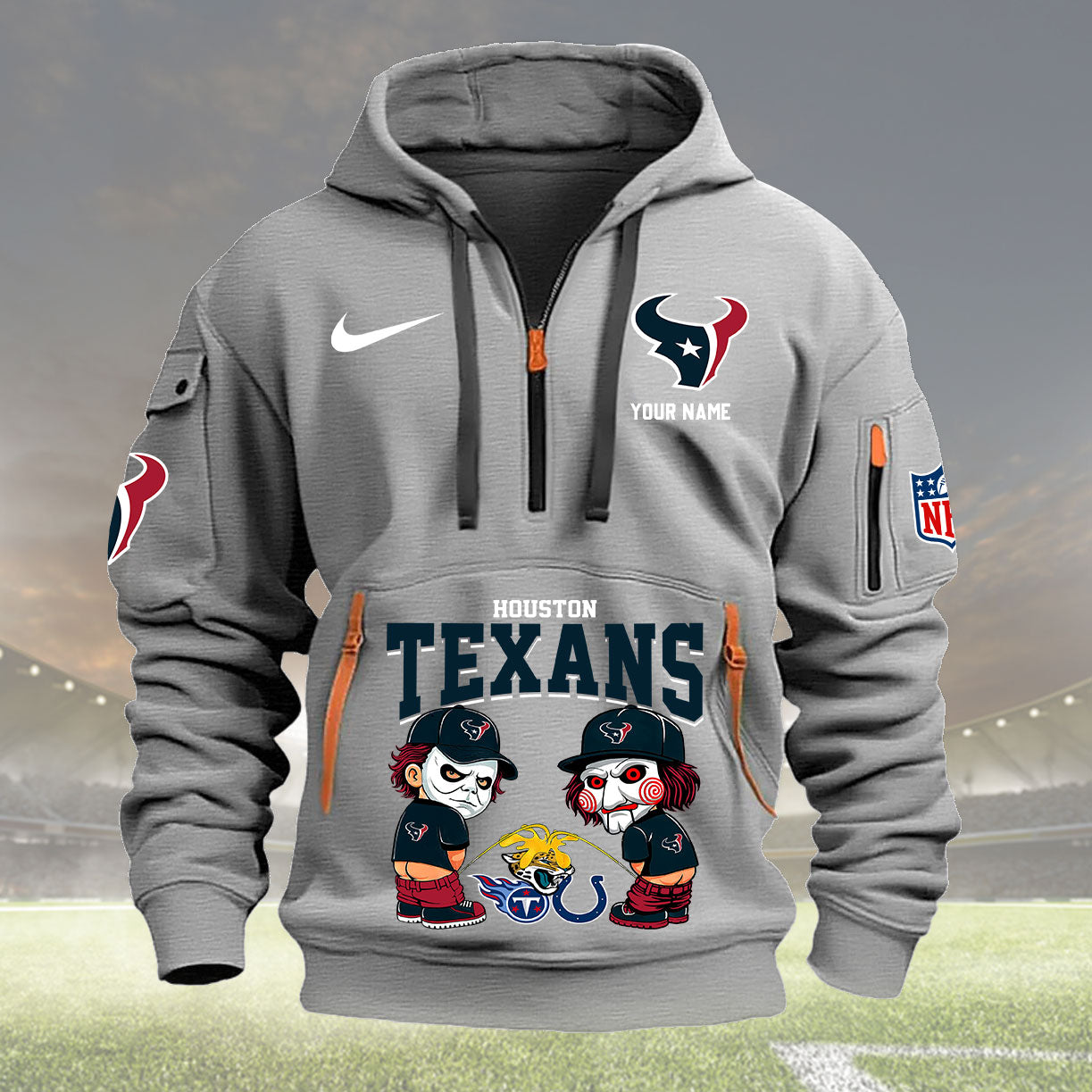 Houston Texans Personalized Quarter Zip Hoodie New Collection AZBTQZH000286