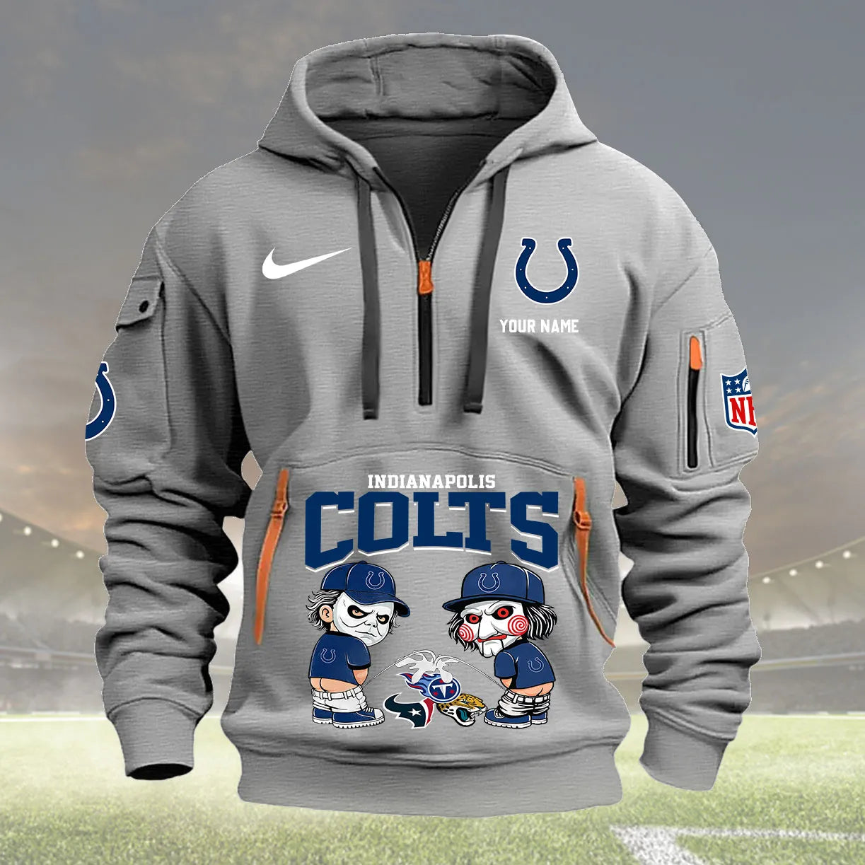 Indianapolis Colts Personalized Quarter Zip Hoodie New Collection AZBTQZH000288