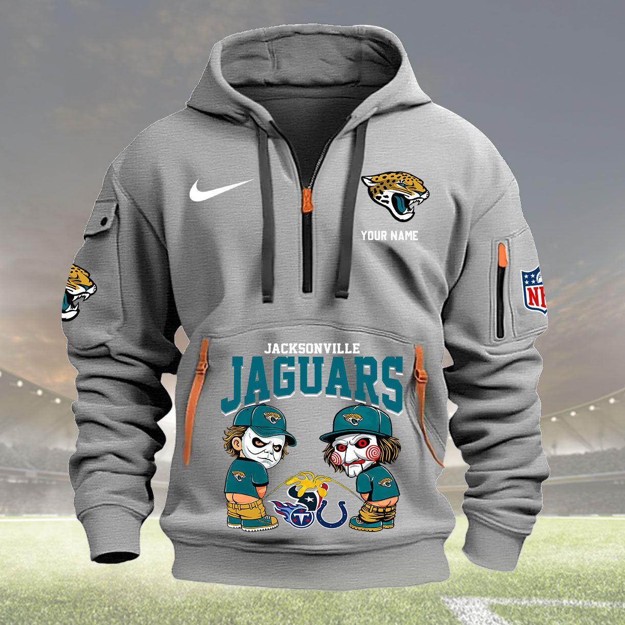 Jacksonville Jaguars Personalized Quarter Zip Hoodie New Collection AZBTQZH000289