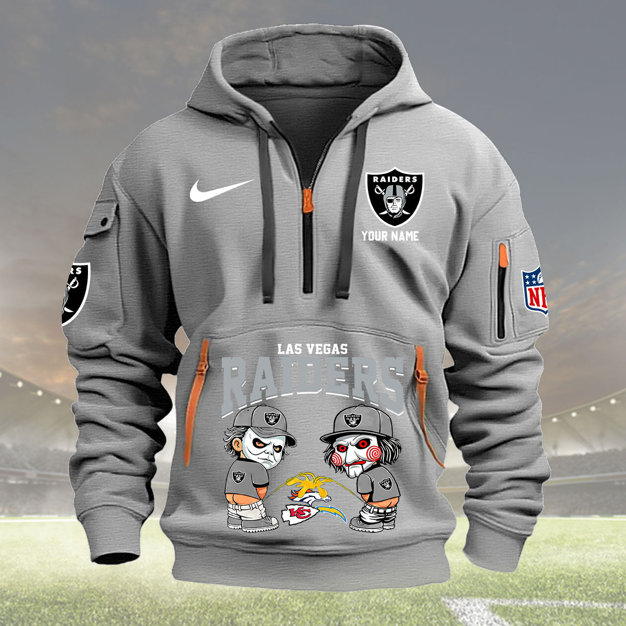 Las Vegas Raiders Personalized Quarter Zip Hoodie New Collection AZBTQZH000297