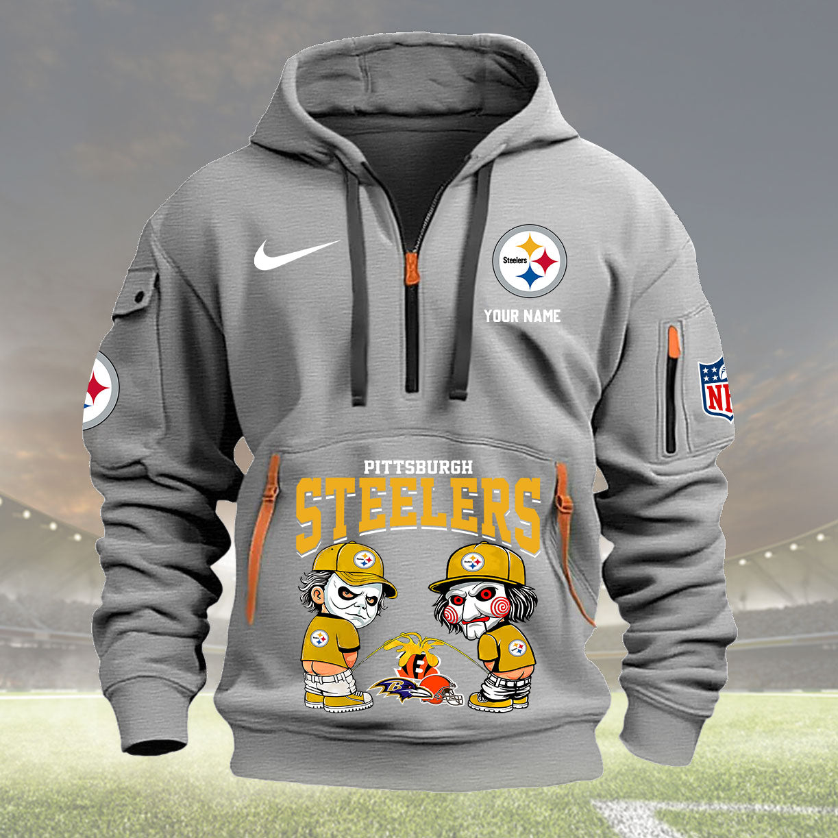 Pittsburgh Steelers Personalized Quarter Zip Hoodie New Collection AZBTQZH000299