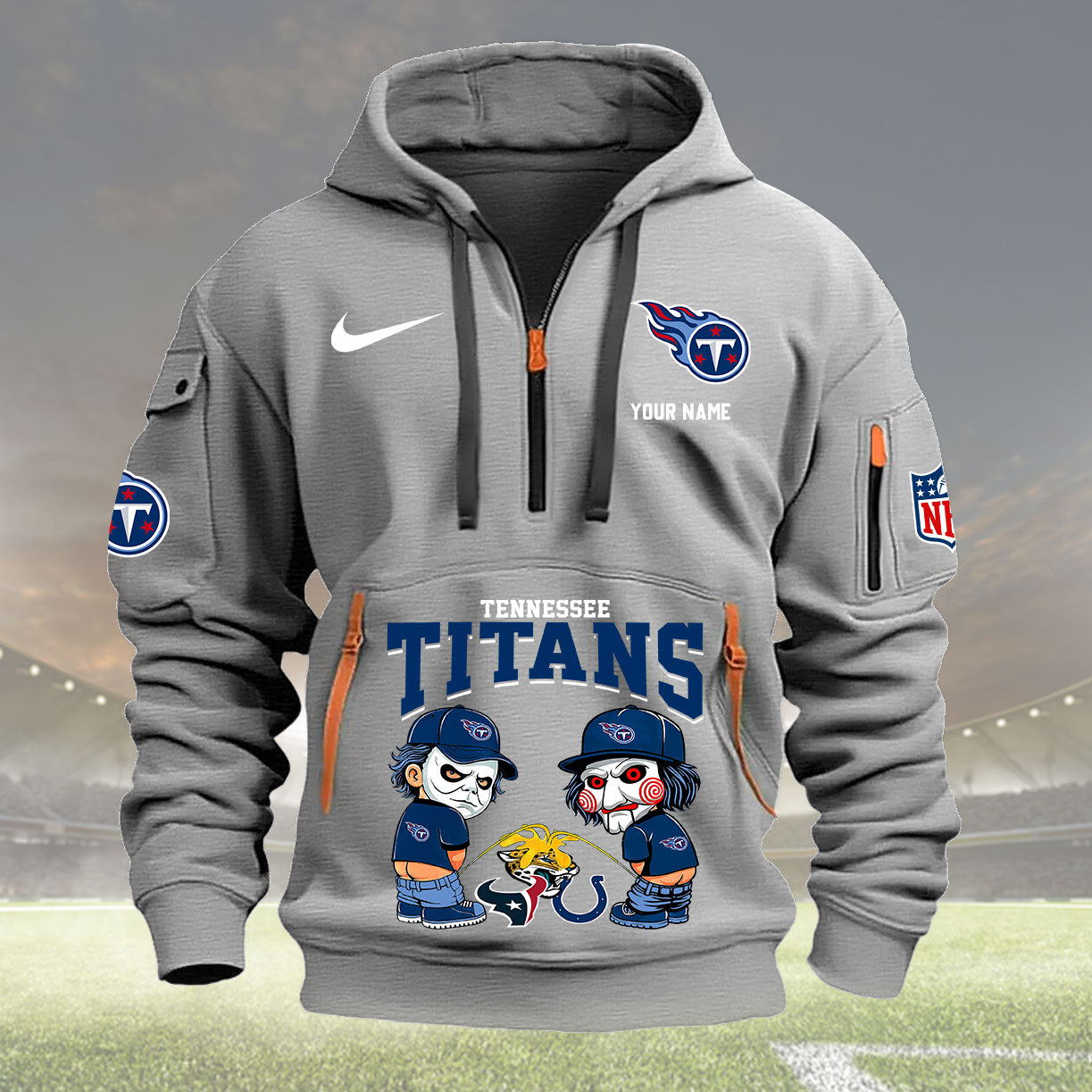 Tennessee Titans Personalized Quarter Zip Hoodie New Collection AZBTQZH000274