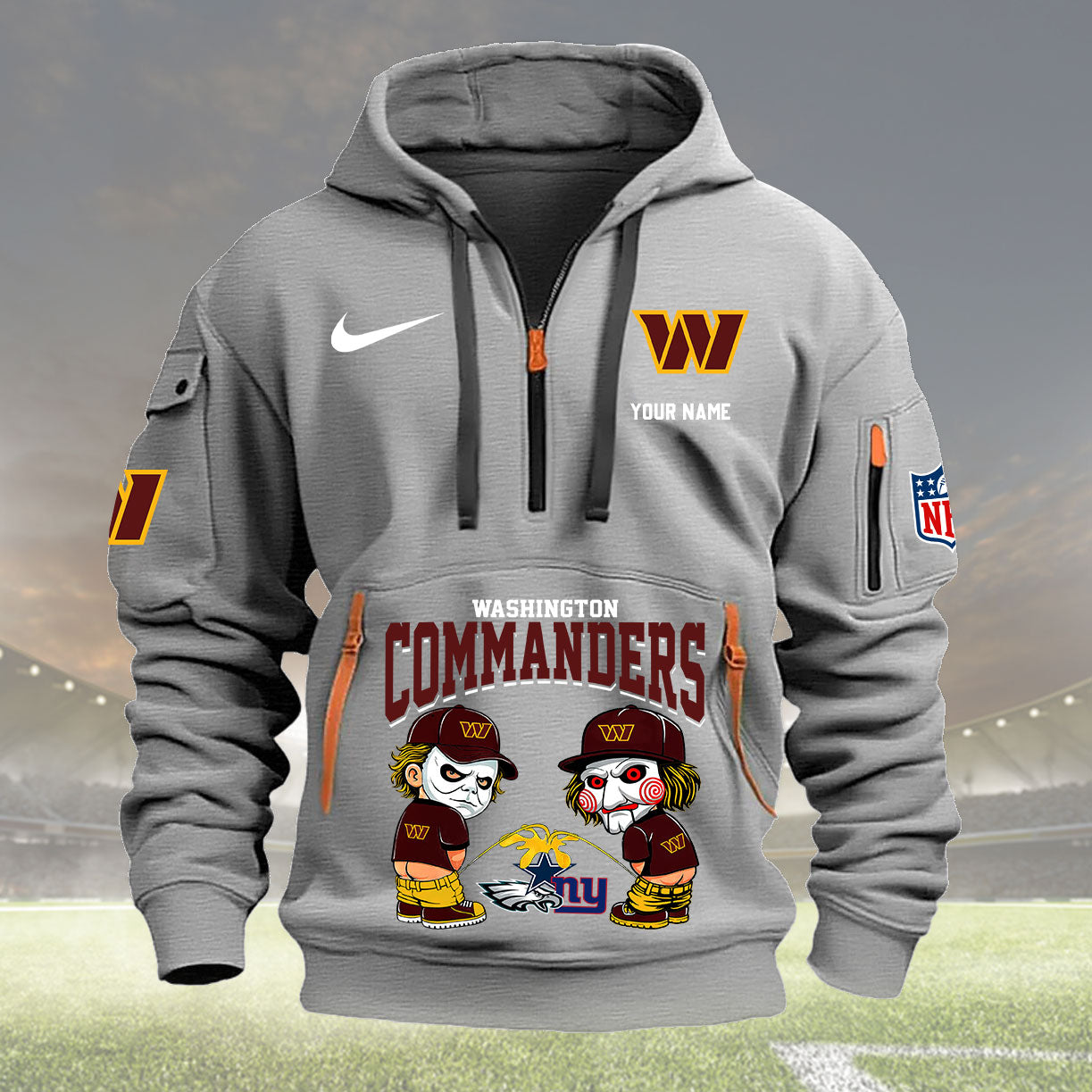 Washington Commanders Personalized Quarter Zip Hoodie New Collection AZBTQZH000273