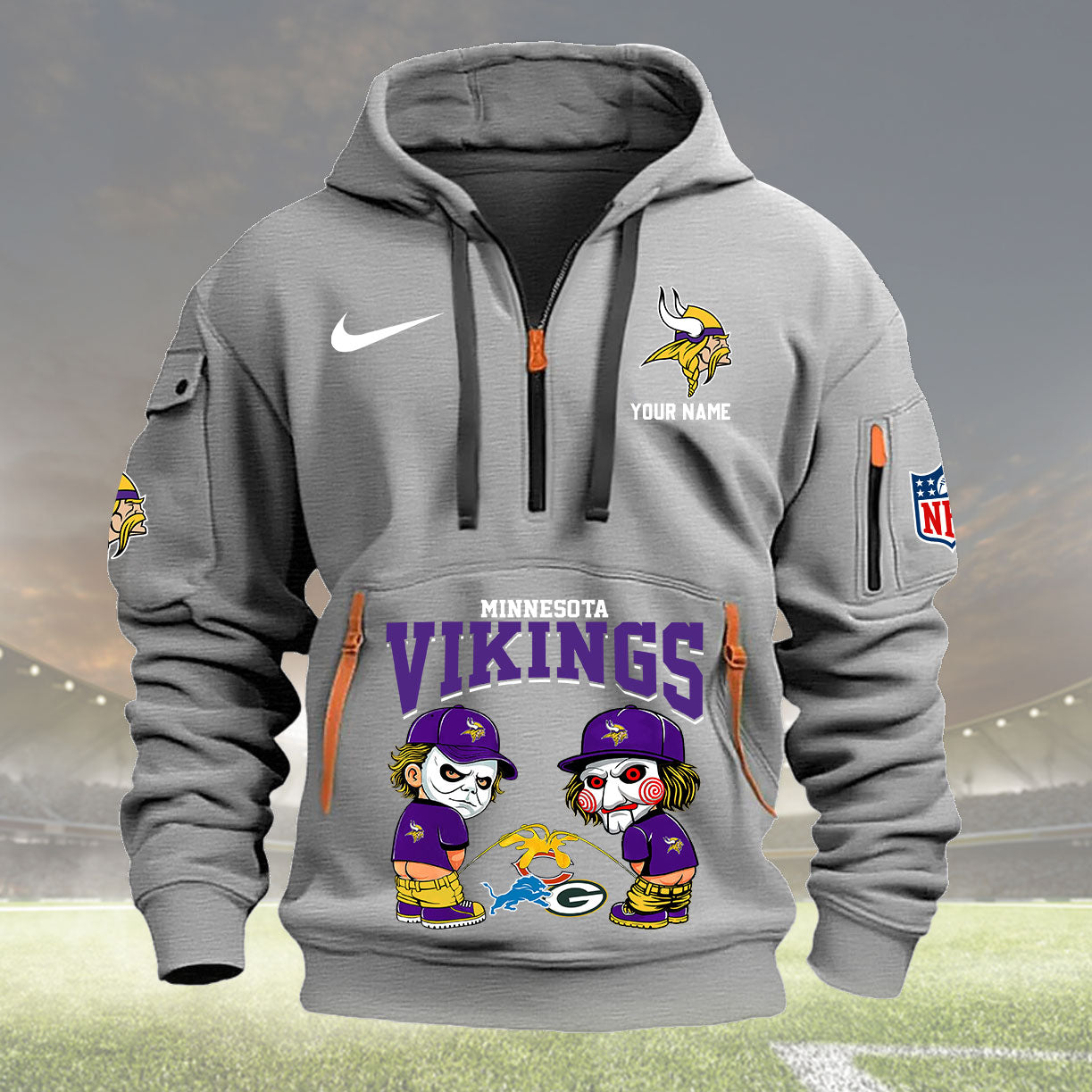 Minnesota Vikings Personalized Quarter Zip Hoodie New Collection AZBTQZH000292