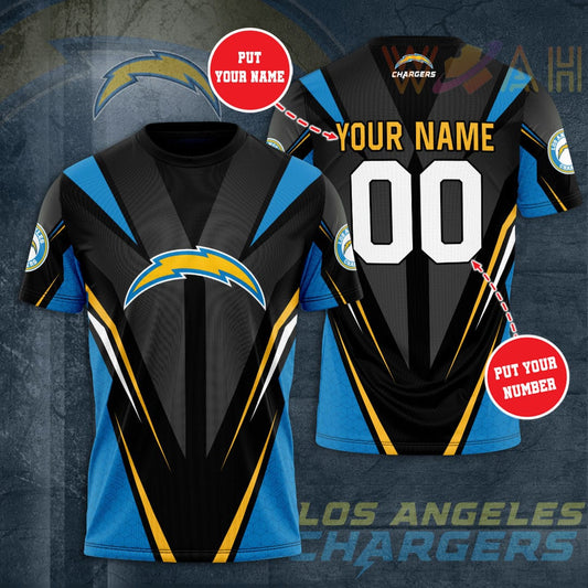 Los Angeles Chargers Personalized 3D T-shirt BG380