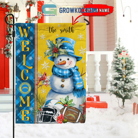 Los Angeles Chargers Christmas Personalized Flag BGFLAG537