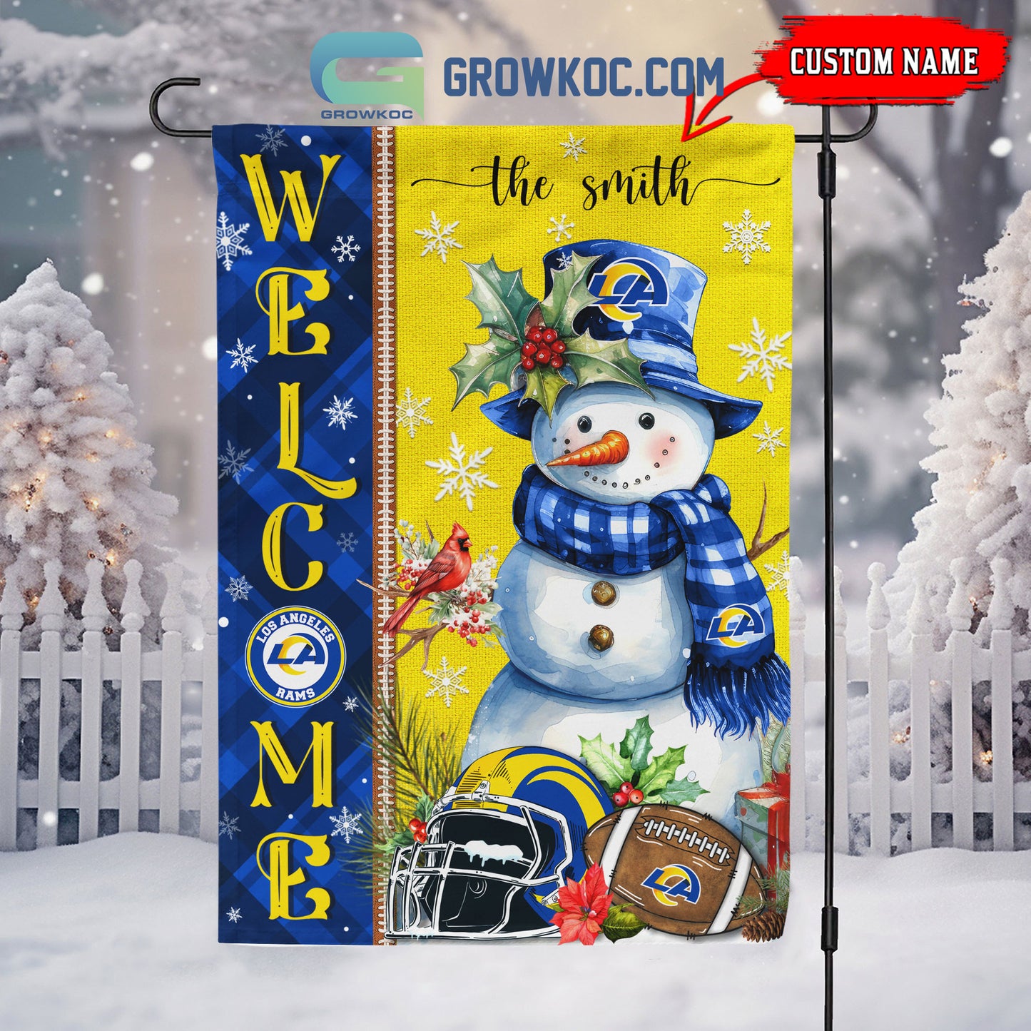 Los Angeles Rams Christmas Personalized Flag BGFLAG538