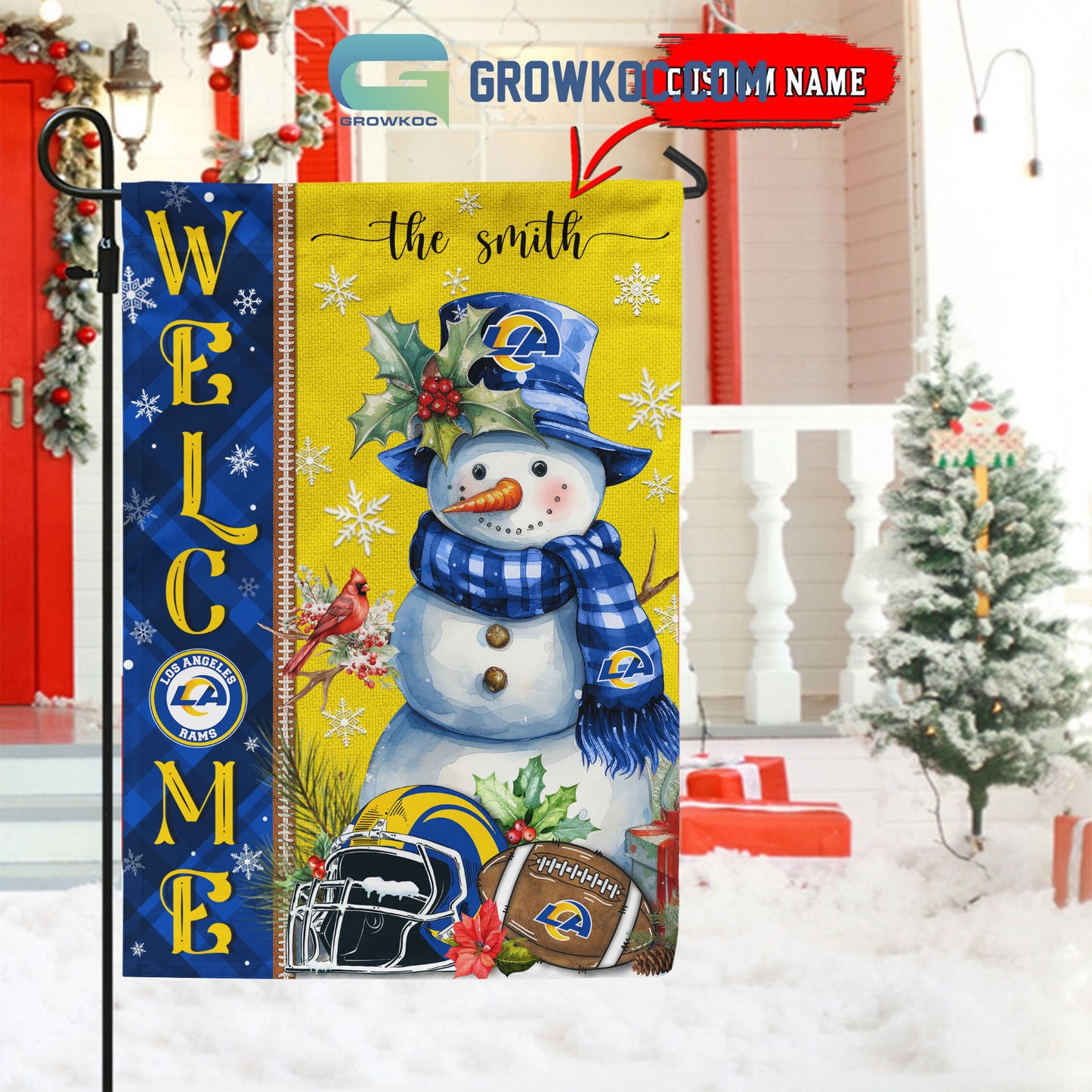 Los Angeles Rams Christmas Personalized Flag BGFLAG538