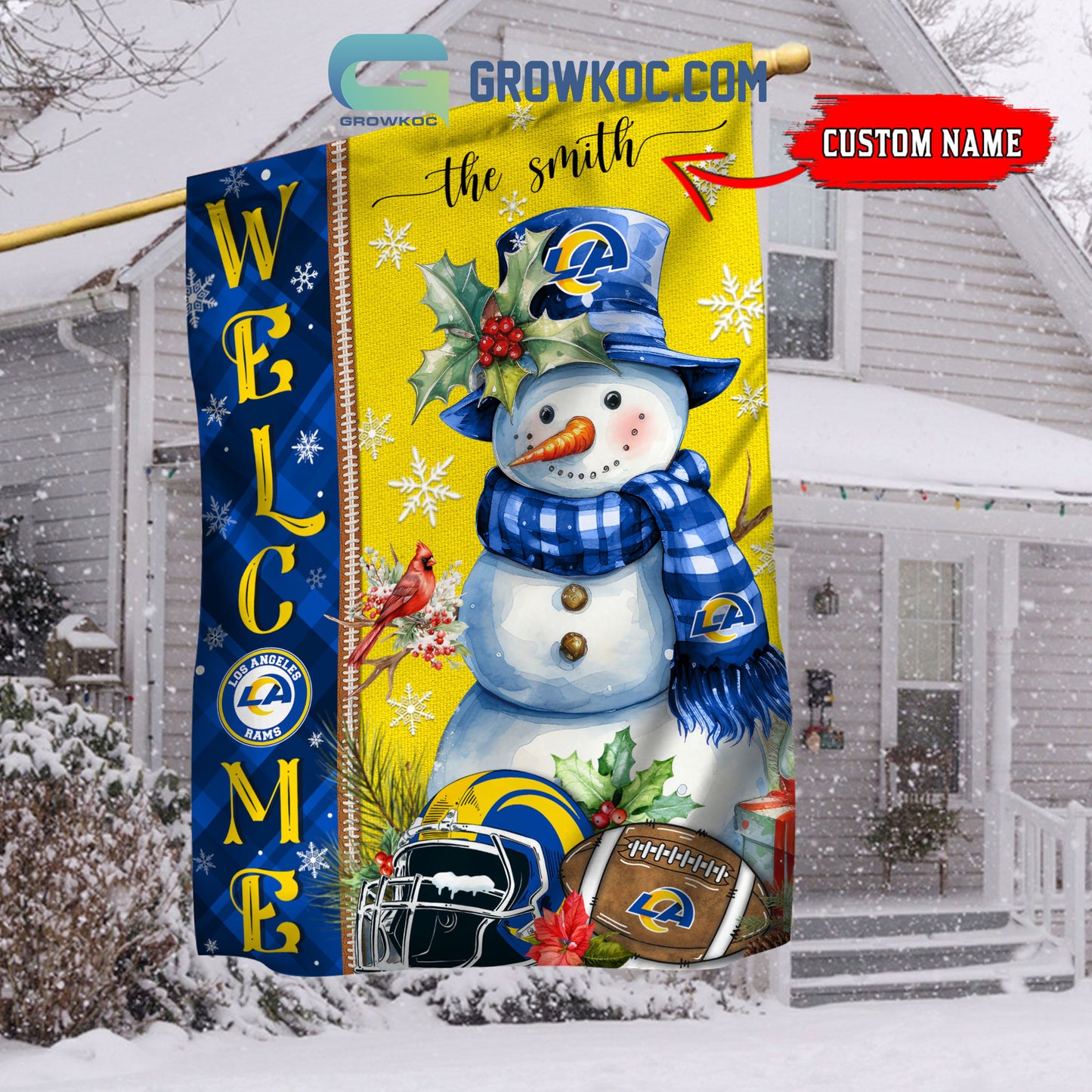 Los Angeles Rams Christmas Personalized Flag BGFLAG538