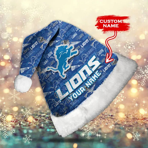 Detroit Lions Personalized Christmas Hat AZCRMHAT011