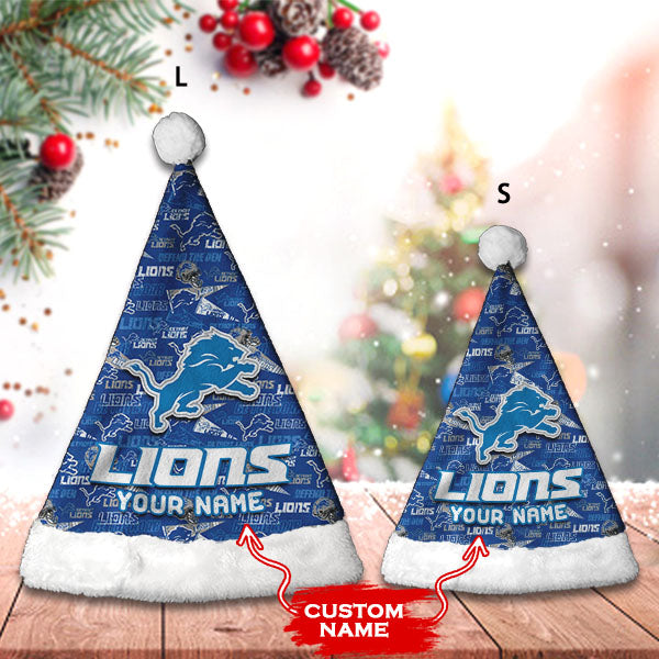 Detroit Lions Personalized Christmas Hat AZCRMHAT011