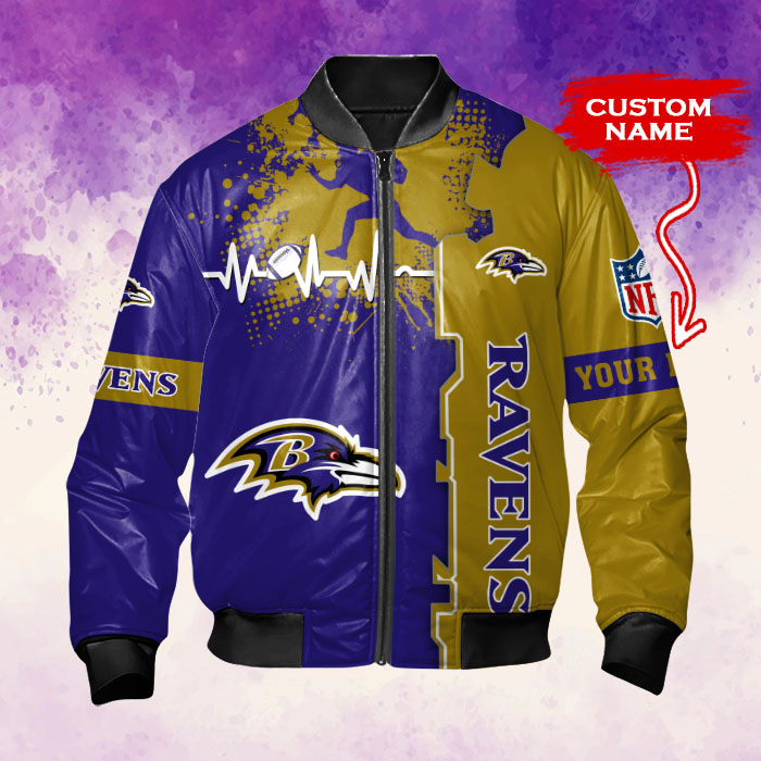 Baltimore Ravens Personalized Thick Bomber Jacket CSBBT144
