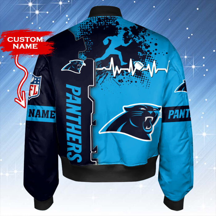 Carolina Panthers Personalized Thick Bomber Jacket CSBBT146