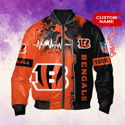Cincinnati Bengals Personalized Thick Bomber Jacket CSBBT148