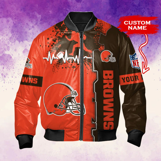 Cleveland Browns Personalized Thick Bomber Jacket CSBBT149