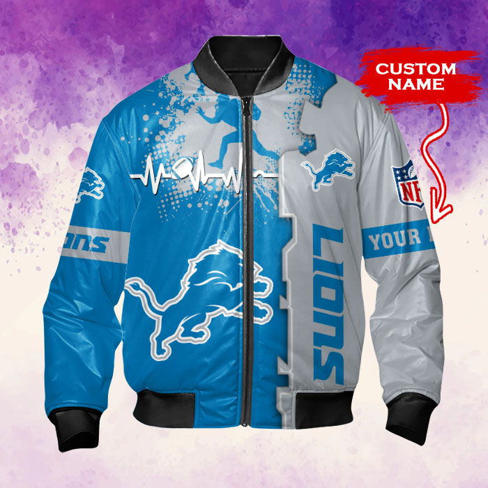 Detroit Lions Personalized Thick Bomber Jacket CSBBT152
