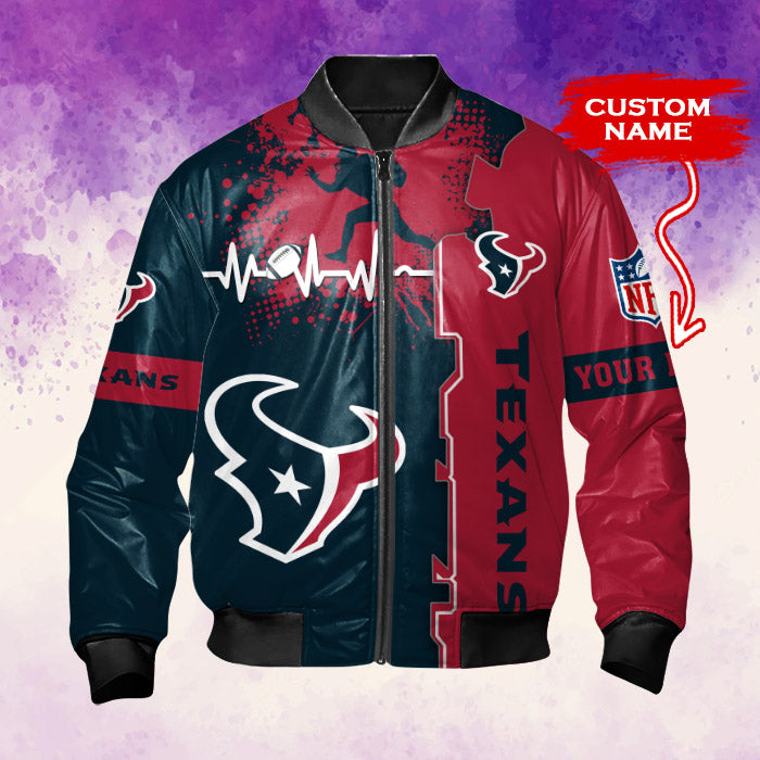 Houston Texans Personalized Thick Bomber Jacket CSBBT154