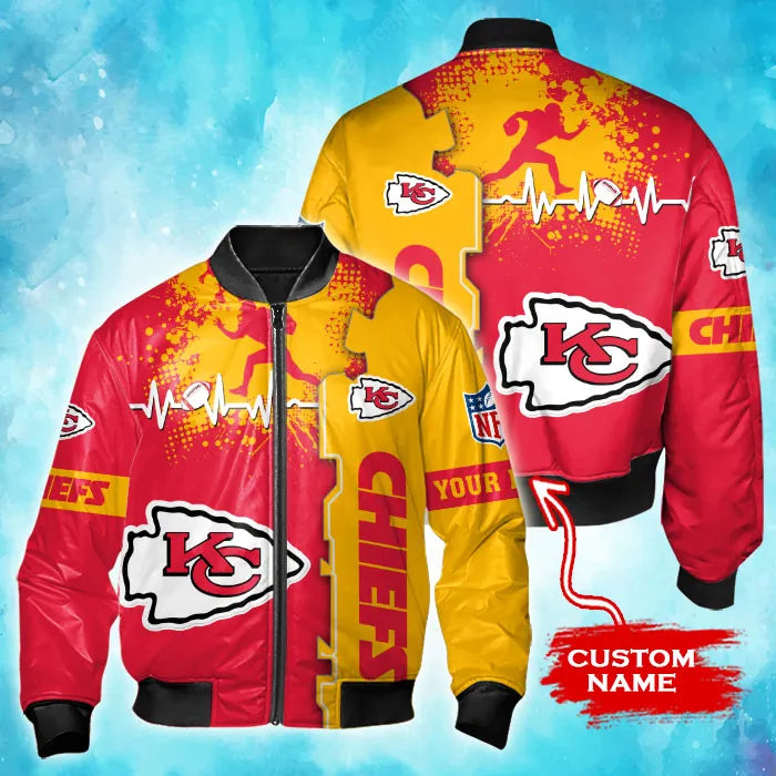 Kansas City Chiefs Personalized Thick Bomber Jacket CSBBT157
