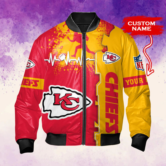 Kansas City Chiefs Personalized Thick Bomber Jacket CSBBT157