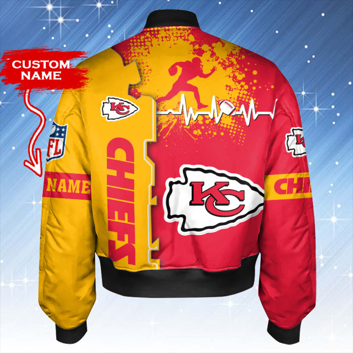 Kansas City Chiefs Personalized Thick Bomber Jacket CSBBT157
