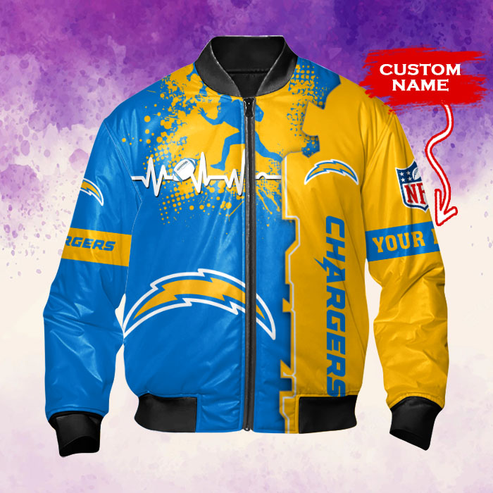 Los Angeles Chargers Personalized Thick Bomber Jacket CSBBT159