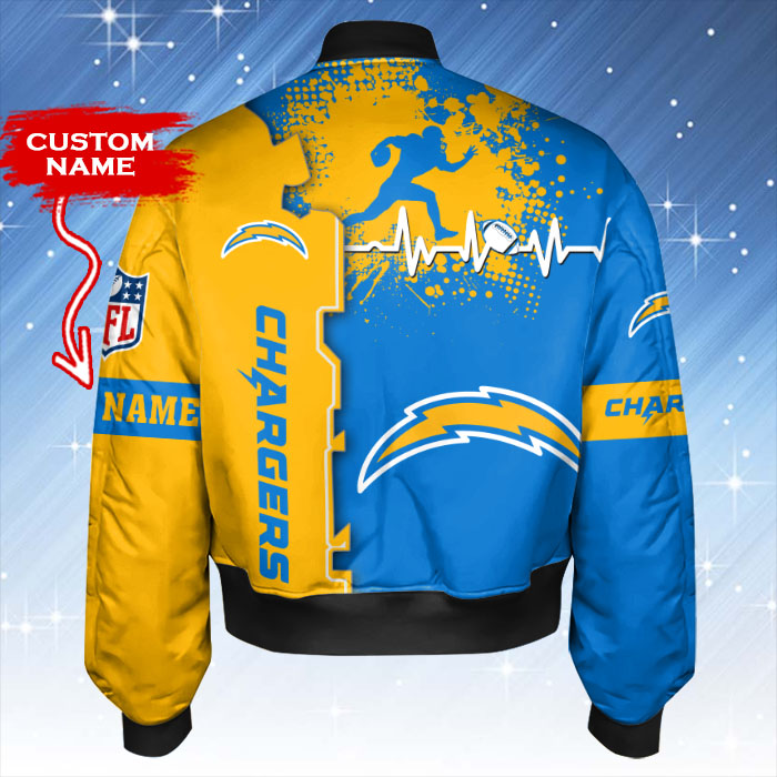Los Angeles Chargers Personalized Thick Bomber Jacket CSBBT159