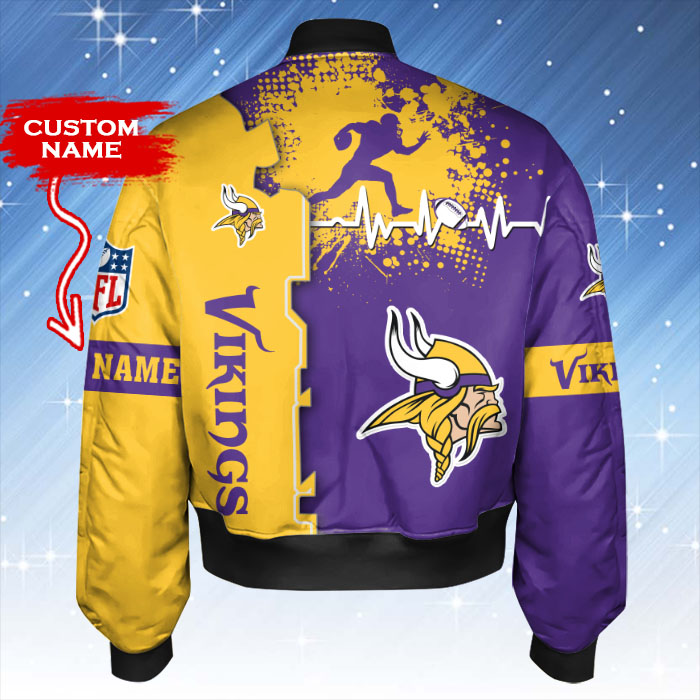 Minnesota Vikings Personalized Thick Bomber Jacket CSBBT162