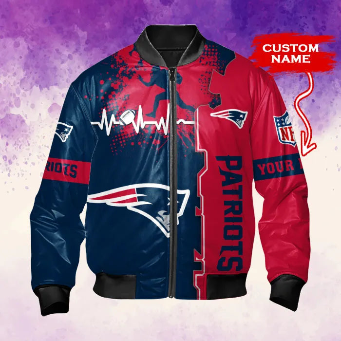 New England Patriots Personalized Thick Bomber Jacket CSBBT163