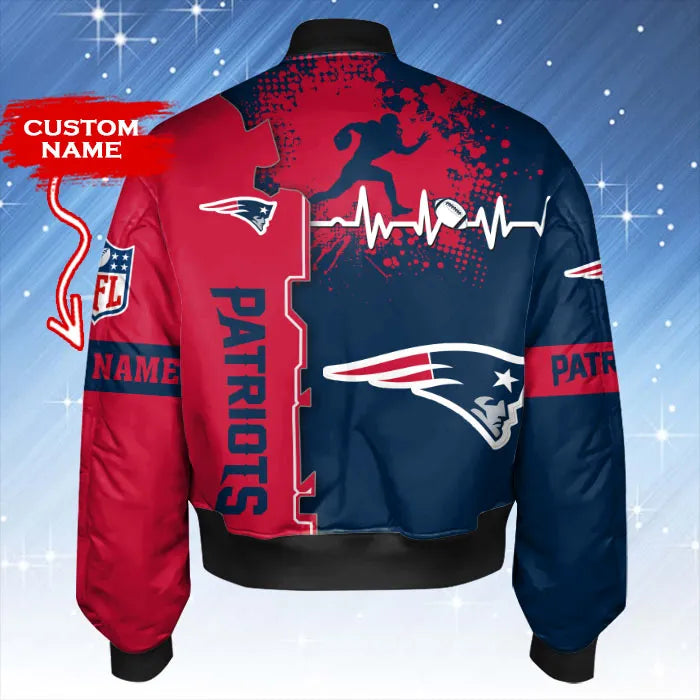 New England Patriots Personalized Thick Bomber Jacket CSBBT163