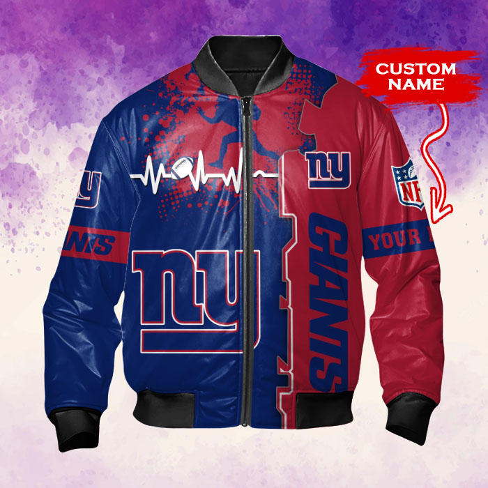 New York Giants Personalized Thick Bomber Jacket CSBBT165