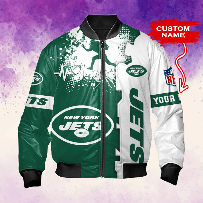 New York Jets Personalized Thick Bomber Jacket CSBBT166