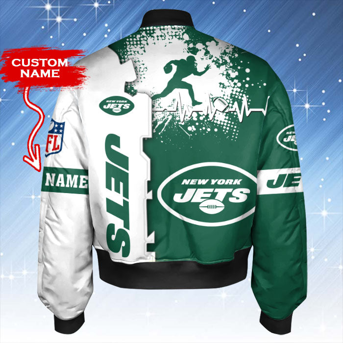 New York Jets Personalized Thick Bomber Jacket CSBBT166