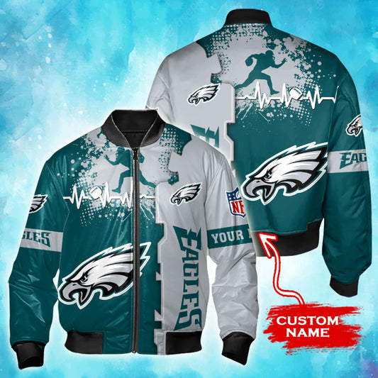 Philadelphia Eagles Personalized Thick Bomber Jacket CSBBT167