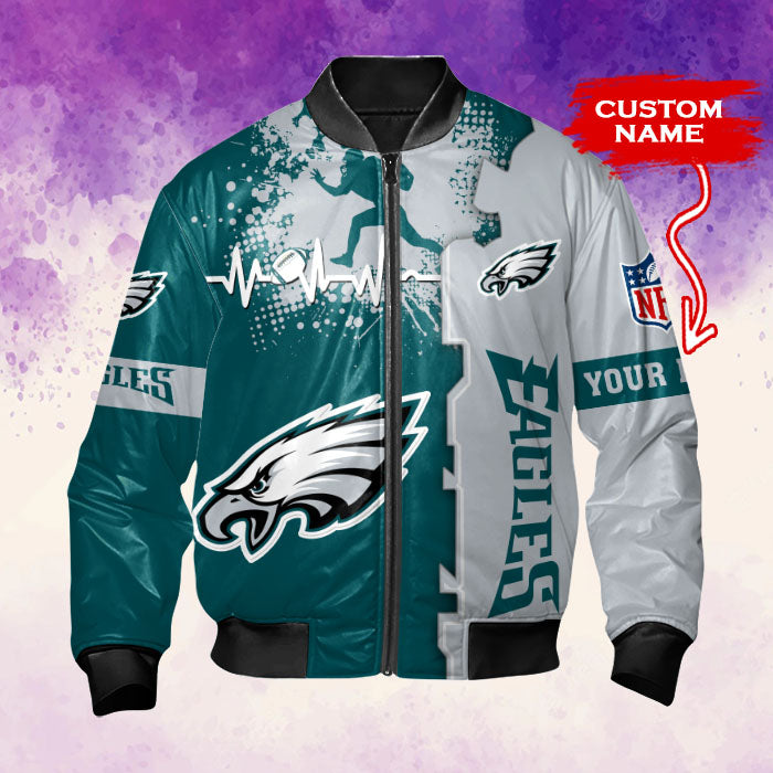 Philadelphia Eagles Personalized Thick Bomber Jacket CSBBT167