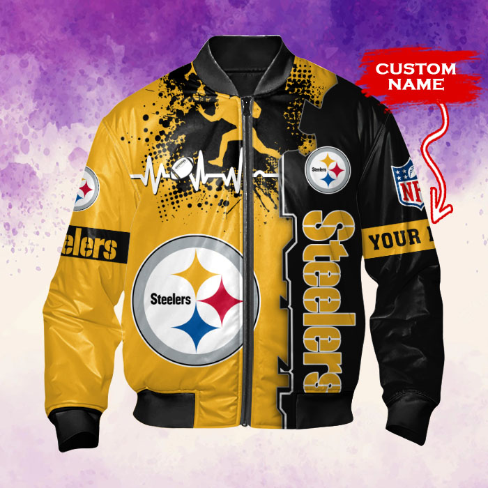 Pittsburgh Steelers Personalized Thick Bomber Jacket CSBBT168
