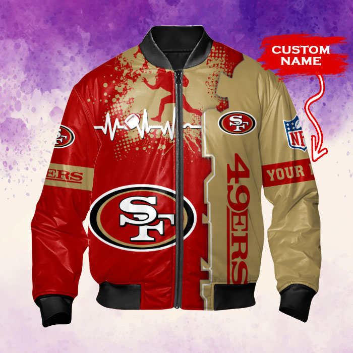 San Francisco 49ers Personalized Thick Bomber Jacket CSBBT169