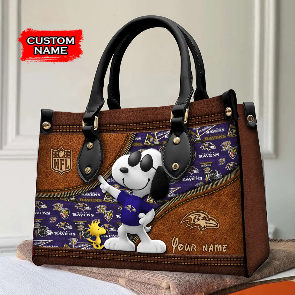 Baltimore Ravens Personalized Leather Hand Bag BBLTHB538