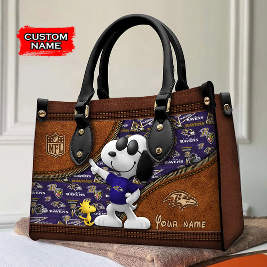 Baltimore Ravens Personalized Leather Hand Bag BBLTHB538