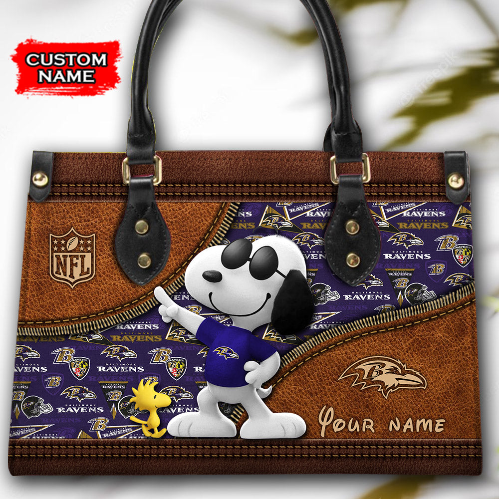 Baltimore Ravens Personalized Leather Hand Bag BBLTHB538