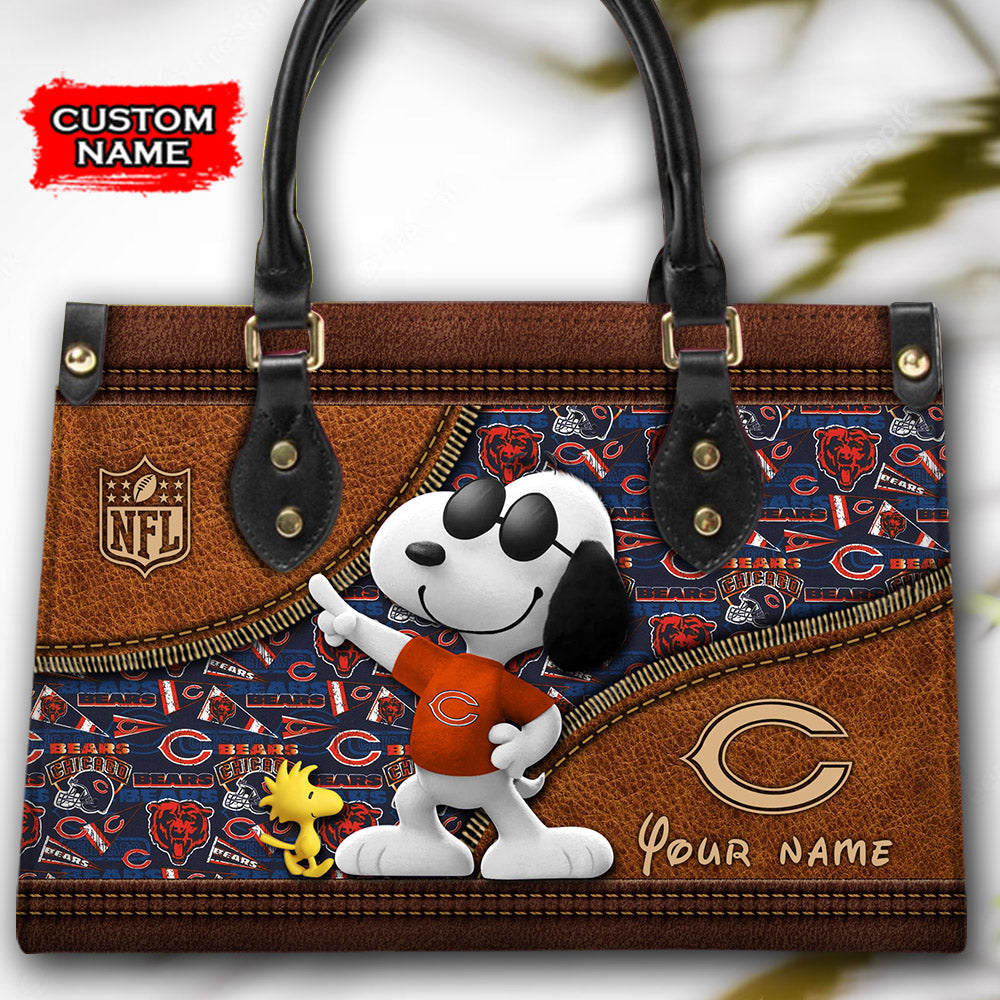 Chicago Bears Personalized Leather Hand Bag BBLTHB541