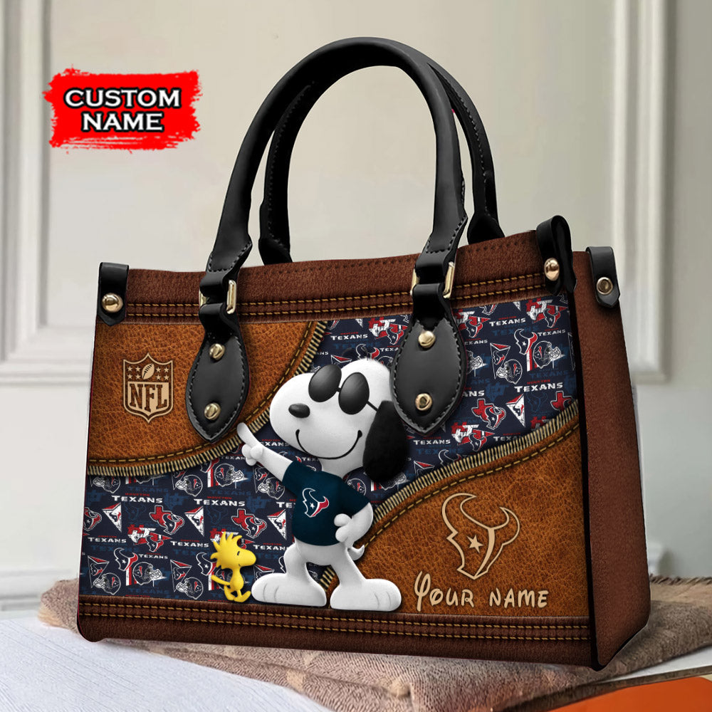 Houston Texans Personalized Leather Hand Bag BBLTHB548