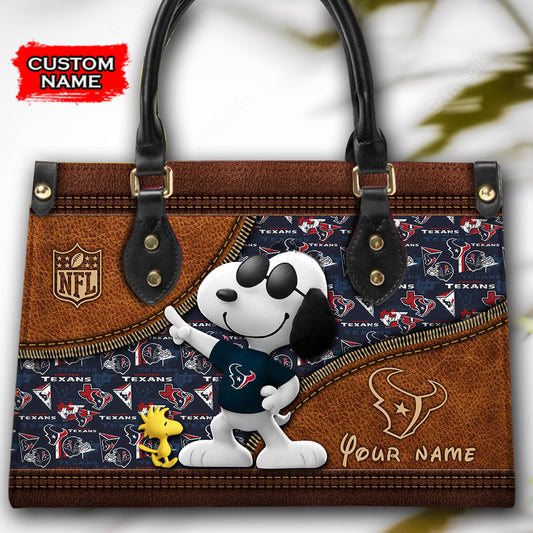 Houston Texans Personalized Leather Hand Bag BBLTHB548