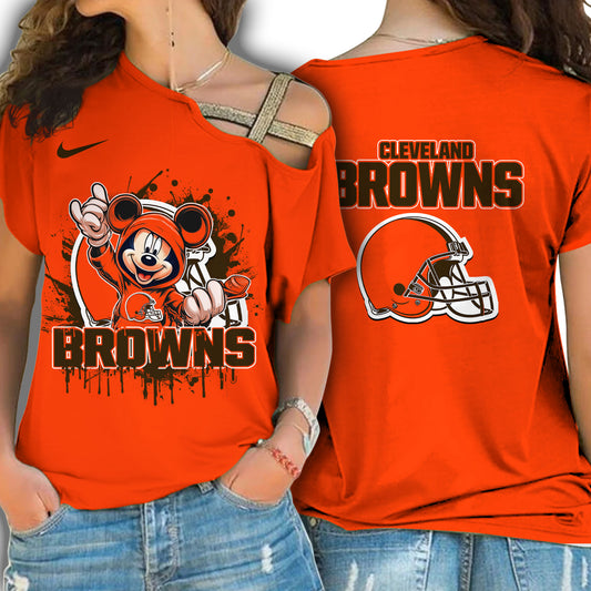 Cleveland Browns New Woman Cross Strap Shoulder Shirt  AZBTCSS000019