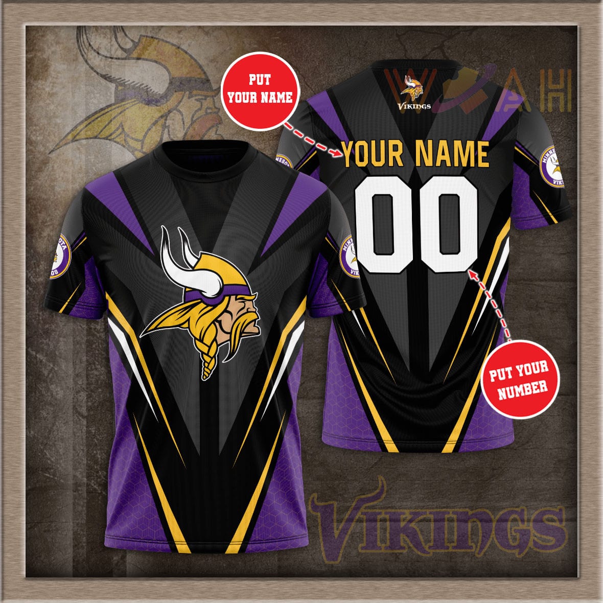 Minnesota Vikings Personalized 3D T-shirt BG389