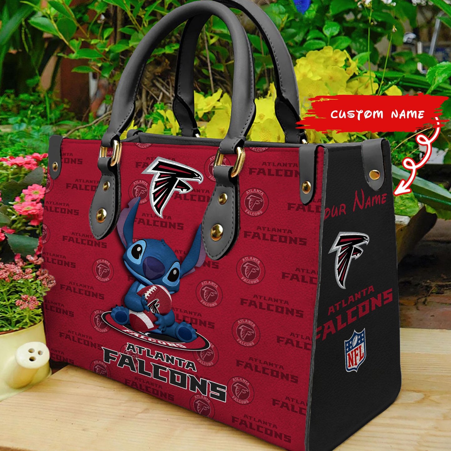 Atlanta Falcons Personalized Leather Hand Bag BB372