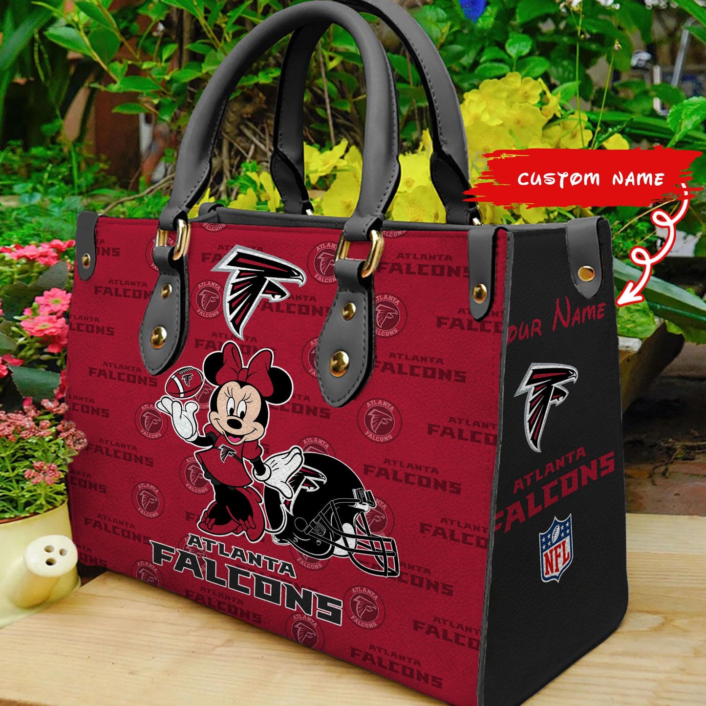 Atlanta Falcons Personalized Leather Hand Bag BB405