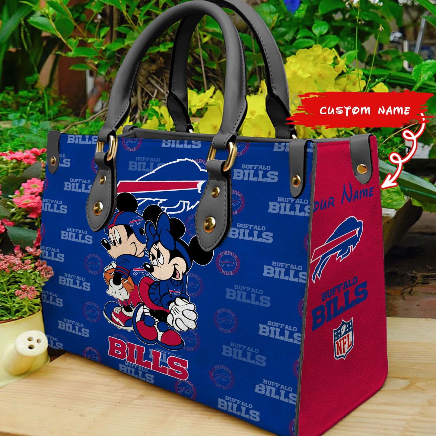 Buffalo Bills Personalized Leather Hand Bag BB83